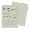 Sage Green Baby Shower Game Cards, Advice & Predictions, Double-Sided