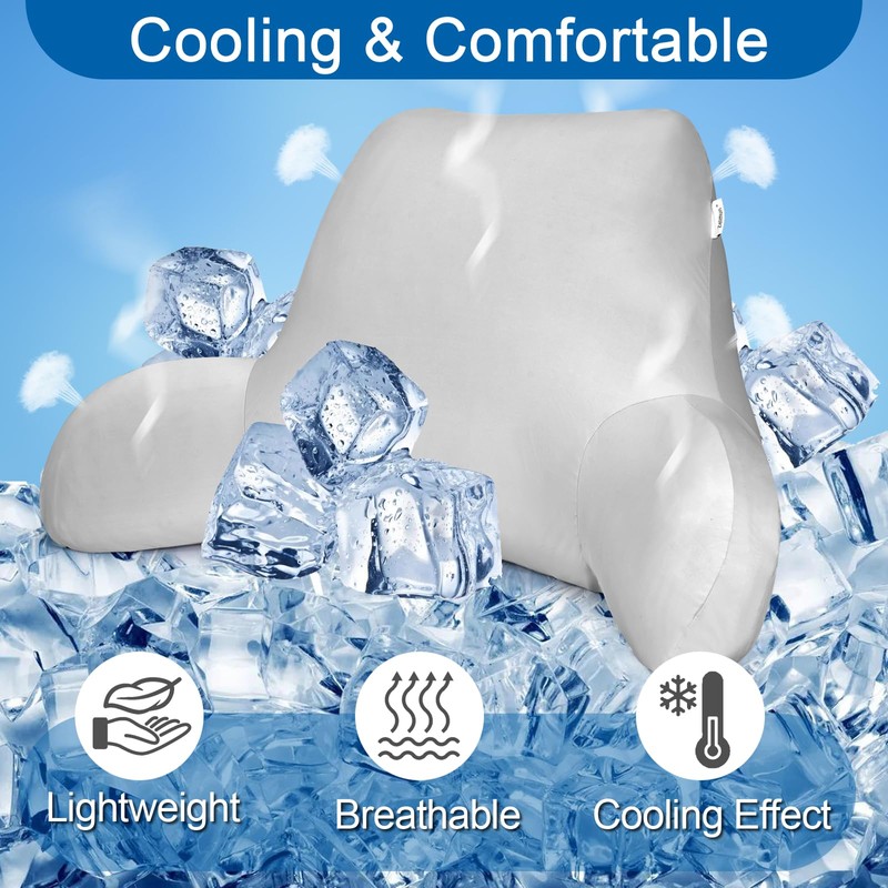 Cooling Reading Pillow Cover with Large Back Opening, Soft Replacement