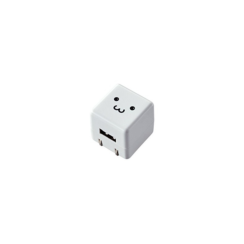 Elecom Audio AC Charger/CUBE/1A Output/USB1P/W Face