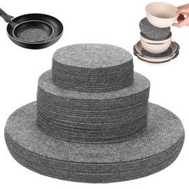 Xthrotsenk 96 Pcs Plate Separators Storage China Plate Storage Dividers Felt China Containers Storage Dividers Protectors Thick and Soft Dish Round Pads for Packing Stacking Cookware(3 Size)