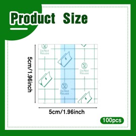 Jeffdad 100 Pcs Makeup Hand Palette Single Use Makeup Mixing Palette Tape Artist Must Cosmetic Transparent Waterproof Tape for Women Supplies(5 * 5cm)