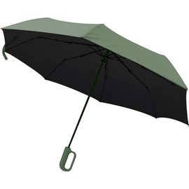 Trade One 30931 Folding Umbrella, For Rain or Shine, One-Touch, Automatic Opening/Closing, Unisex, Includes Carabiner, Green