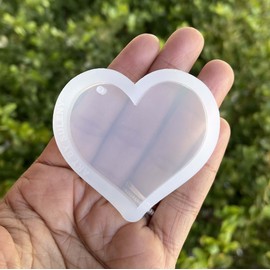 Heart Mold for Resin -Resin Mold - Shiny Silicone Mold for Keychain- Hear Keychain Mold - Heart Mold (Clear)