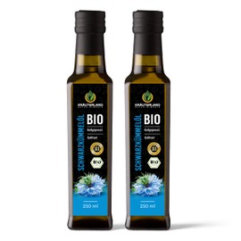 Kräuterland - Organic Black Cumin Oil Filtered 2 x 250 ml - 100% Pure, Gently Cold Pressed, Egyptian, Vegan - Freshness Guarantee: Daily Mill Fresh Direct from the Manufacturer