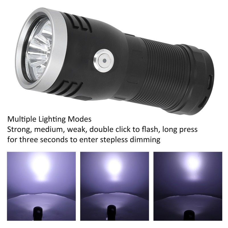 P50 Flashlight 3LED Long Range Flashlight 10000LM Stepless Dimming USB