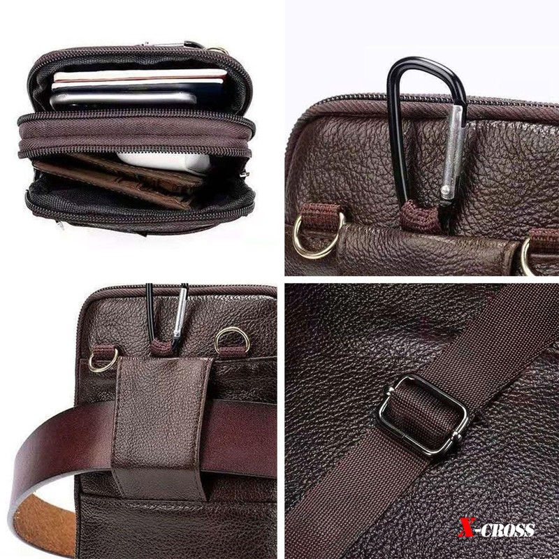X-cross Cross Cross Smartphone Pouch, Shoulder Bag, Men's, Outdoors, Leather,