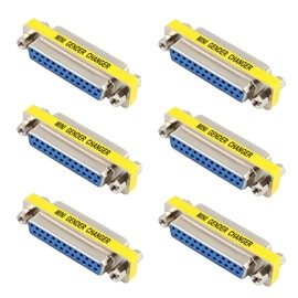 bociloy 6Pcs DB25 25Pin Female to Female Mini Gender Changer Coupler Adapter Serial Cable Gender Changer VGA Gender Changer