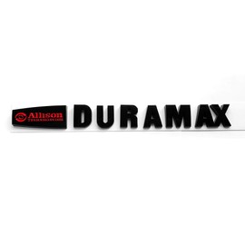 Yoaoo 2Pack OEM Allison Duramax Emblems Badges Compatible with Silverado Sierra 1500 2500Hd 3500Hd Hood Red Black