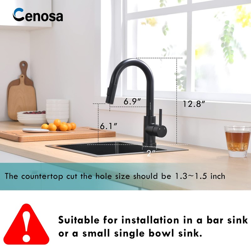 Cenosa Modern Bar Sink Faucet for Kitchen Sink Single Handle