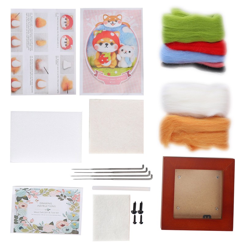 Needle Felting Kit Photo Frame Wool Felting Supplies Animal Plush