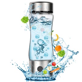 Hydrogen Water Bottle Generator, Portable Rechargeable aquahealth Hydrogen Water, Hydrogen Water Ionizer Machine, with SPE/PEM Technology, for Home Office Travel Fitness Drinking (Clear)