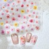 1 Sheet Dried Flower Nail Stickers 5D Embossed Nail Art