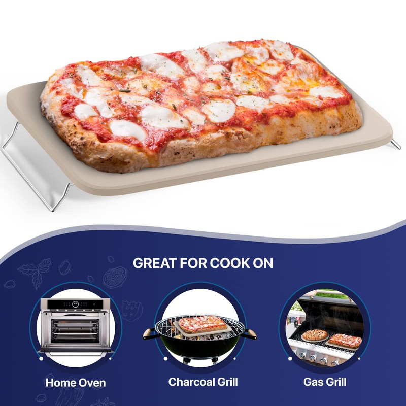Pizza Stone for Oven and Grill 15x12 inch Square -
