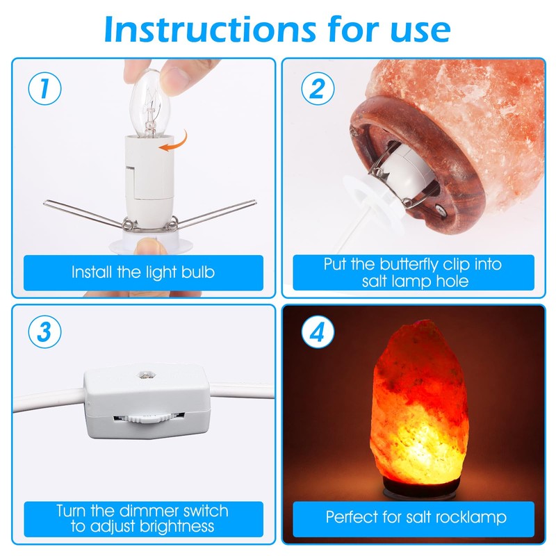 Wuluretoos Himalayan Salt Lamp Cord, Christmas Bulb,Salt Lamp Cord with