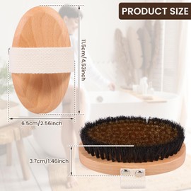 Dry Brushing Body Brush, Reusable Skin Exfoliating Body Scrubber, Organic Spa Exfoliator and Massage Scrub Brush with Natural Boar Bristles