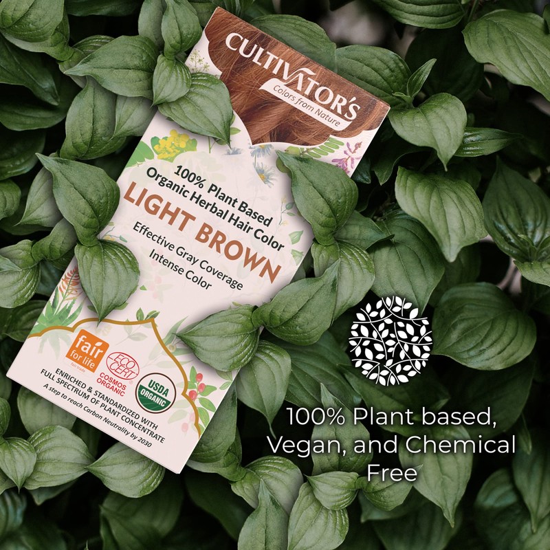 Cultivator's Organic Herbal Hair Colour, Light Brown, 100 g