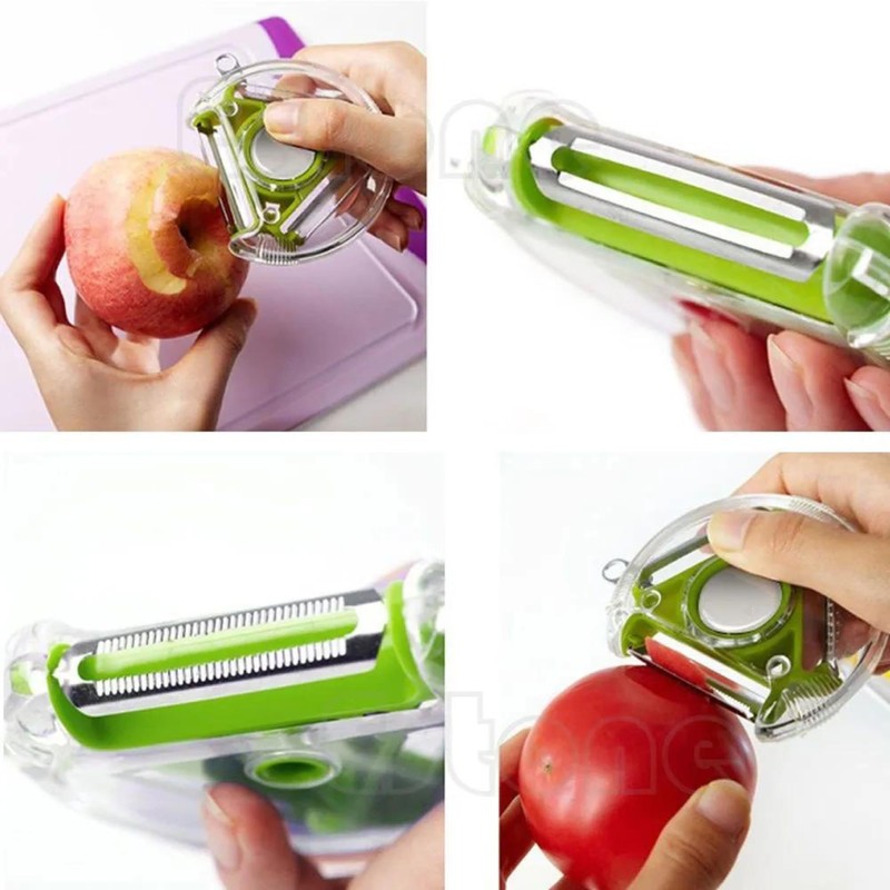 Swift 3-in-1 Vegetable and Fruit Peeler, Cutter with Stainless Steel