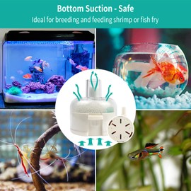 EKMOIS Small Aquarium Sponge Filter, Small Fish Tank Filter & Mini Submersible Fish Filter Built-in Air Bubble Stone and Bio Sponge for Fish Tanks up to 5 Gallon (Air Pump Not Included)