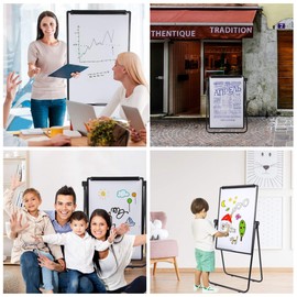 Dry Erase Board with Stand, Double Sided Magnetic Whiteboard, 24 x 36 Portable Height Adjustable White Board with Aluminium Frame