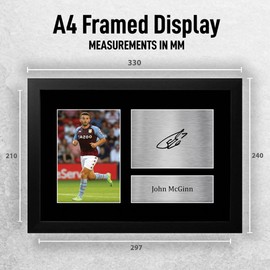 HWC Trading FR A4 John McGinn Aston Villa Gifts Printed Signed Autograph Picture for Football Fans and Supporters - A4 Framed