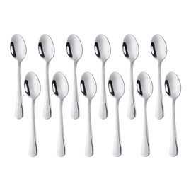 Meisha 12-Piece Coffee Spoons, 4.4-Inch Stainless Steel Mini Demitasse Espresso Spoons for Dessert - Silver