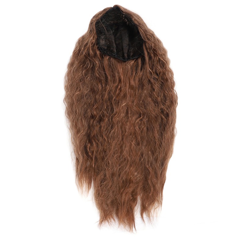 Light Brown Wave Wig Adjustable Charming Breathable Comfortable Fluffy Heat