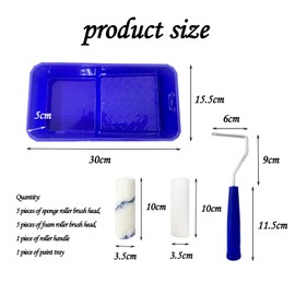 1 Piece Foam Paint Roller Set, Mini Foam Paint Roller, Sponge Roller Brush, Sponge Paint Roller with 30 Density, Suitable for Painting, Crafts