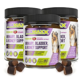 UroMAXX Dog Urinary Tract Infection Treatment, Bladder & Kidney Support for Dogs, Powerful Pet Care, Natural Soft Chews with Cranberry & Glucosamine, Made in The USA, Chicken Flavor, 90 Count, 3 Pack