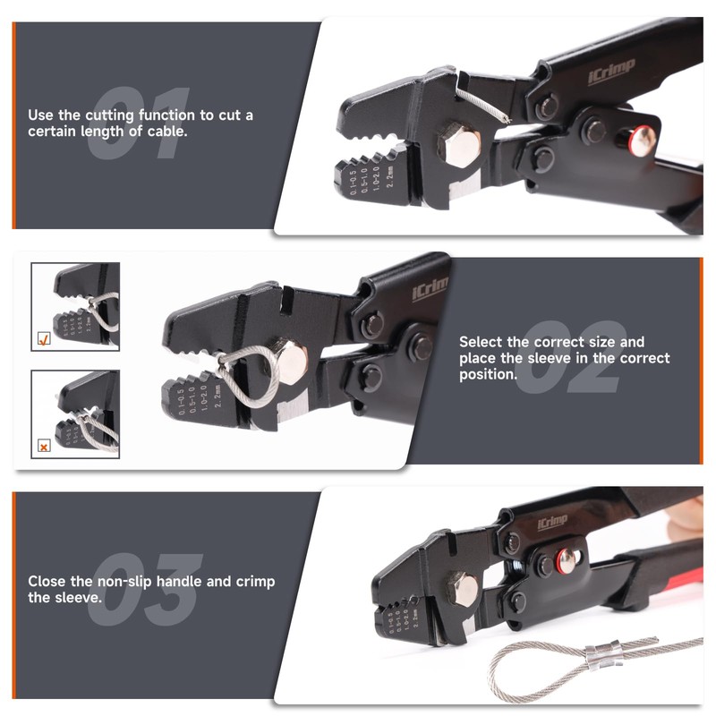 iCrimp Wire Rope Crimping Tool Swager Crimper Fishing Crimping Tool