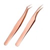 1Set Lash Tweezers, Lashes Extension Curved Tweezers Stainless Steel Lash