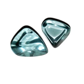 2pc Optical Aqua Blue Obsidian (Man-Made) Medium Tumbled & Polished Healing Crystal Gemstone Specimens