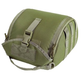 M MCGUIRE GEAR Tactical MOLLE Clamshell Helmet Bag, Padded and Fleece Lined Storage Case for Airsoft MilSim Motorcycle and Bike Helmets, MOLLE Compatible (Olive Drab)