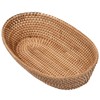 i-lan Large Size Handmand Oval Bread Serving Basket, Natural Rattan