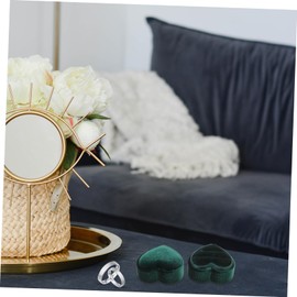 NOLITOY 2pcs Box Flannelette Heart Ring Box for Wedding Engagement Stylish Presentation for Her