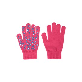 Mountain Warehouse Magic Grippi Kids Glove 2-Pack - Warm & Cosy, Improved Grip, Stretch cuff Mitts, Boys & Girls - Best for Autumn Winter, Walking, Outdoors, Daily Use Fuchsia S - M