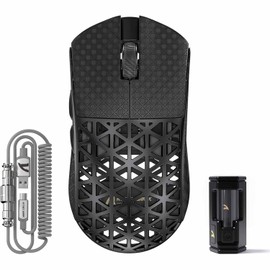 ATTACK SHARK R5 - mouse ultra inalámbrico para juegos, carcasa de fibra de carbono de 39 g, superligero, sensor PAW3950MAX tasa de sondeo de 8K, interruptor óptico de 42000 DPI, ratones programables