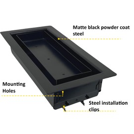 Sierra Grates Premium Air Vent - 4x10 Drop in, Textured Black, Flush Mount Floor Register with Damper 4" x 10" Black Modern Air Vent for AC and Heating Heavy Duty Steel