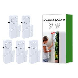 Door Window Alarm, 90dB Door Alarms Sensor for Kids Safety, Home Security, Door Window Burglar Alarm, Window Pool Alarms for Home, Apartments, Offices, Hotel Rooms (5pack)