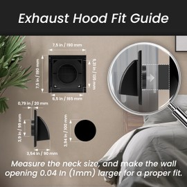 Awenta 4 Inch Exhaust Hood Vent with Rain Cover/Black ABS Plastic Wall Vent Cover/HVAC & Clothes Dryer Vent Cover Outside/Weatherproof Outdoor Exhaust Cap for Easy Install Ventilation Systems