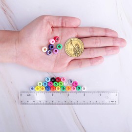 Efivs Arts Craft Beads ,24 Color 9MM Pony Beads Kandi Beads Big Space Beads Giant Crayon Bead Box for DIY Jewelry Making - 3000PCS