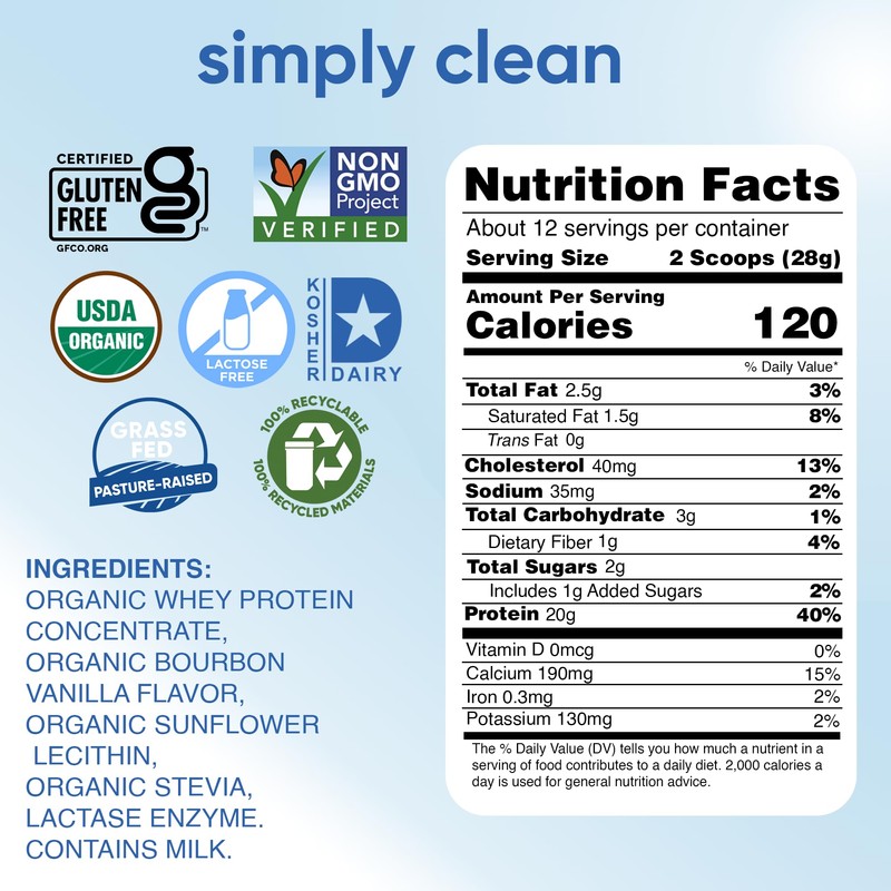 Simply tera's Lactose Free Organic Whey Protein Powder - Lactose