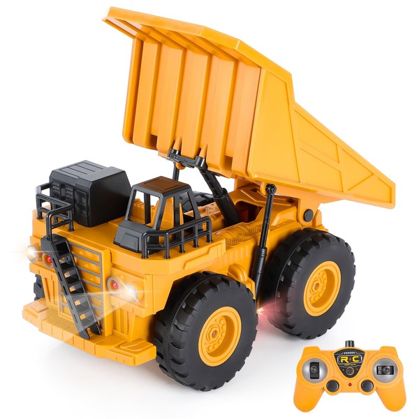 Highttoy Remote Controlled Dumper for Children, 6 Channel RC Dumper