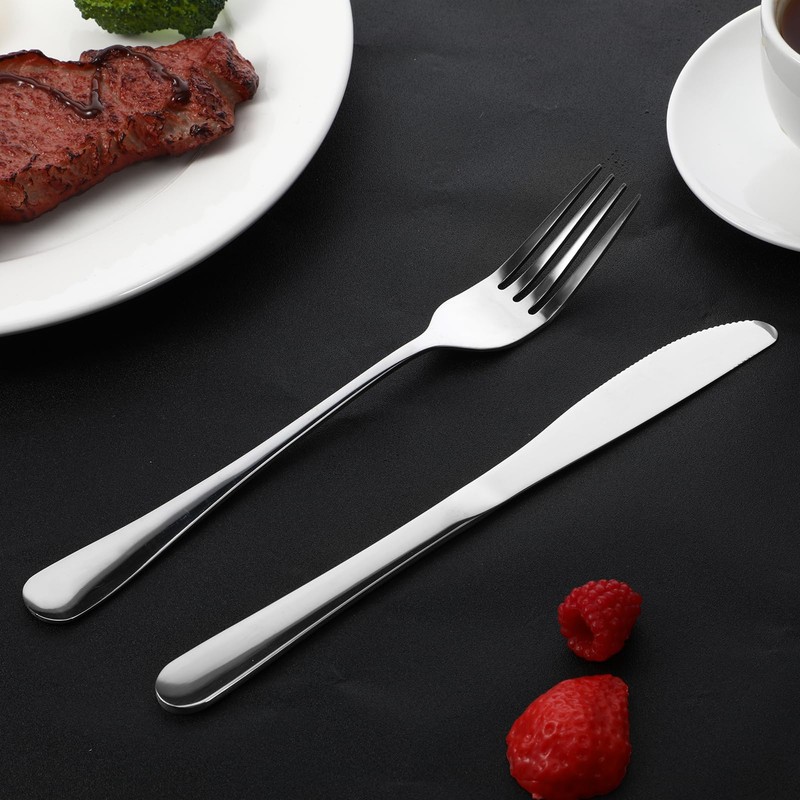 Xosjska 24 Pcs Stainless Steel Silverware Dinner Fork and Knife