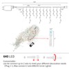 MULTI-SPARKING Christmas Icicle Lights Outdoor 58Ft 640 LED Warm White