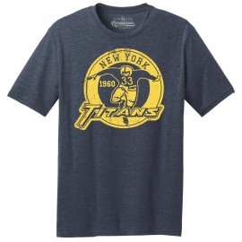 New York Titans 1960 AFL "Logo" Football TRI-BLEND Tee Shirt - Jets, Giants - 2X