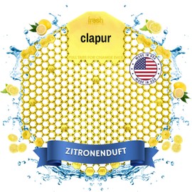 clapur Urinal Strainer (1x) Citrus Lemon 3D Splash Guard for Any Urinal and Urinal Prevents Clogging on Men's Toilet, Square, Yellow
