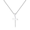 LUXEJEW Silver Cross Necklace for Men, Stainless Steel Rope Chain