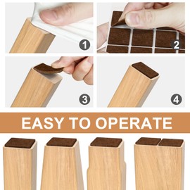 YOESSA 60 PCS Felt Furniture Pads, Chair Leg Floor Protectors, Furniture Sliders for Hardwood Floors, Cabinet Bumpers, Anti Scratch, Reduce Noise(Brown)