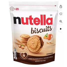 Nutella Biscuits, Hazelnut Spread With Cocoa, Sandwich Cookies, 20-Count Bag