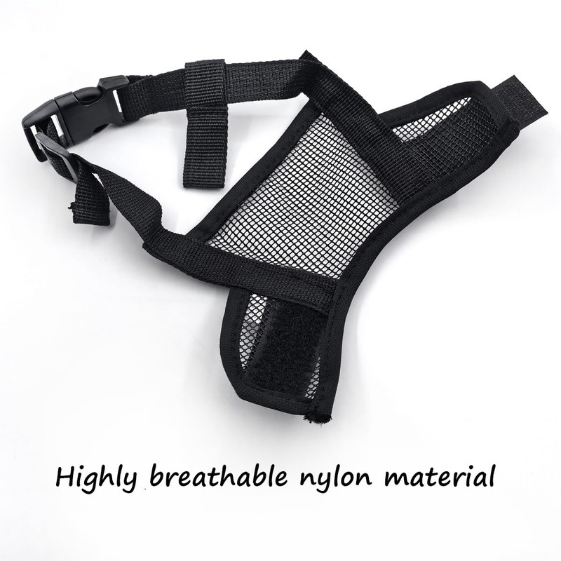 2Pcs Dog Muzzle for Small Dog Breathable Mesh with Adjustable